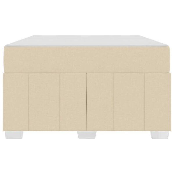 vidaXL Σκελετός Κρεβατιού με στρώμα Κρεμ 120 x 200 cm ύφασμα