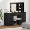 vidaXL Τραπέζι περιποίησης με συρτάρι 3 pcs Μαύρο 40 x 41 x 135 εκ.