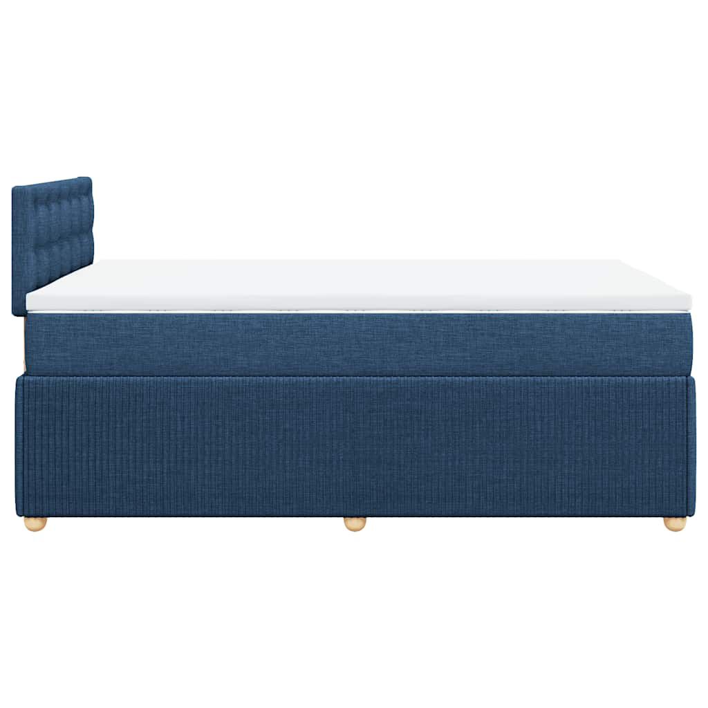 vidaXL Κρεβάτι Boxspring με Στρώμα Μπλε 120x190 εκ. Υφασμάτινο