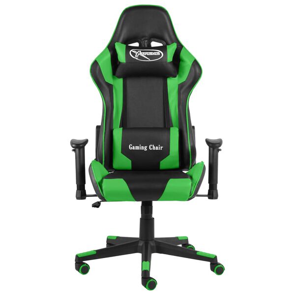vidaXL Καρέκλα Gaming Περιστρεφόμενη Πράσινη PVC