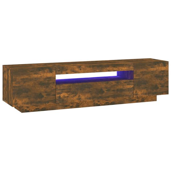 vidaXL Έπιπλο Τηλεόρασης με LED Καπνιστή Δρυς 160x35x40 εκ.