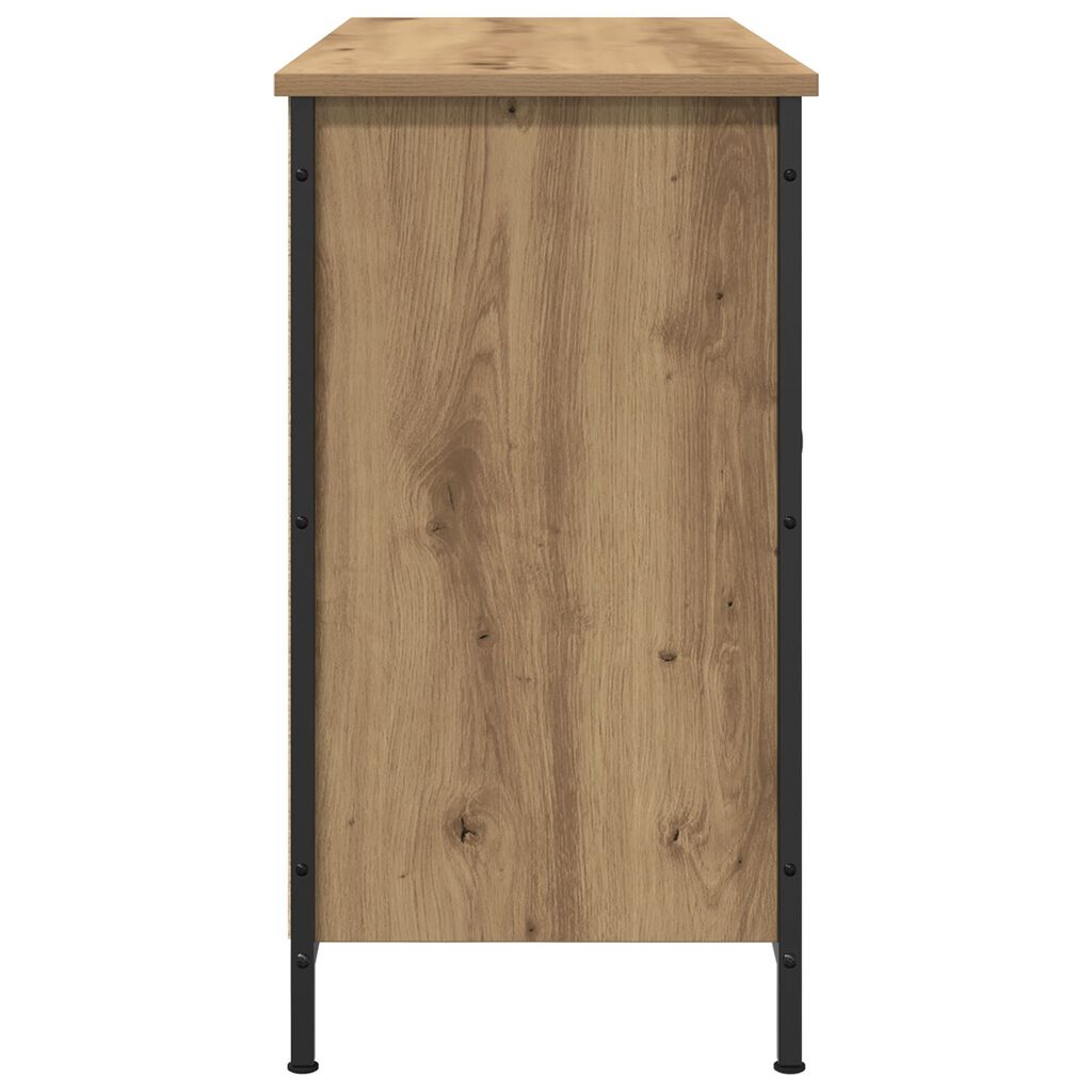 vidaXL Ντουλάπα Τηλεόρασης Μαύρη Δρυς 101x35x65 εκ. Κατασκευασμένο από ξύλο και ατσάλι