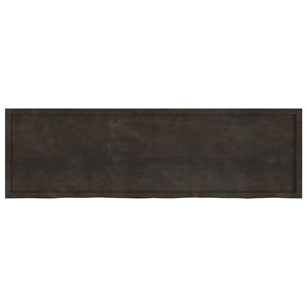 vidaXL Ράφι Τοίχου Σκούρο Καφέ 200x60x(2-6) εκ. Επεξ. Μασίφ Ξύλο Δρυός