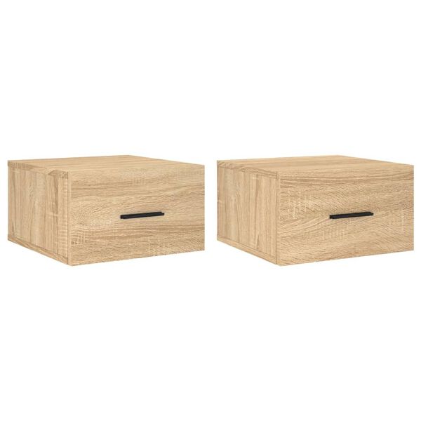 vidaXL Κομοδίνα Επιτοίχια 2 τεμ. Sonoma Δρυς 35 x 35 x 20 εκ.