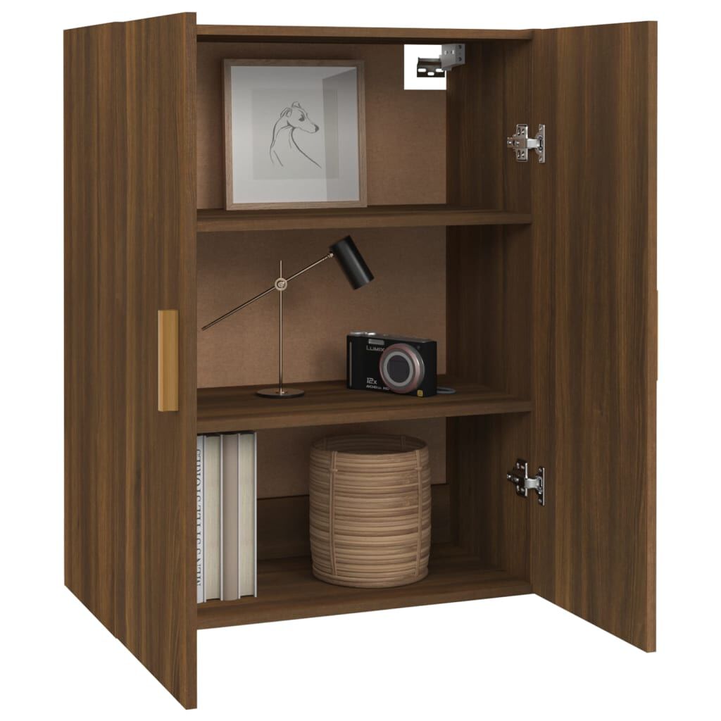 vidaXL Κρεμαστό Ντουλάπι Τοίχου Καφέ Δρυς 69,5x34x90 εκ Επεξ. Ξύλο