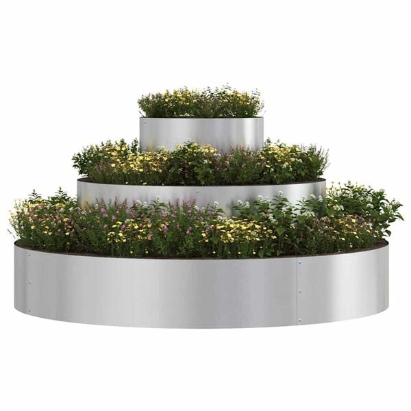 vidaXL Γλάστρα Κήπου Ασημί 120 x 120 x 20 εκ. Γαλβανισμένος χάλυβας