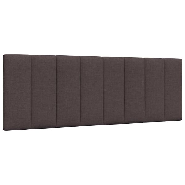 vidaXL Κρεβάτι Σκούρο Καφέ 140x190 εκ. Υφασμάτινο
