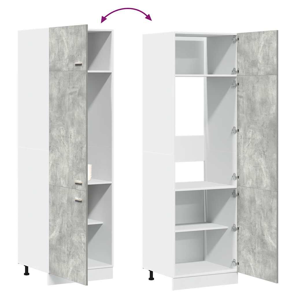 vidaXL Ντουλάπι Ψυγείου Lyon Γκρι Σκυροδέματος 60x57x207εκ.