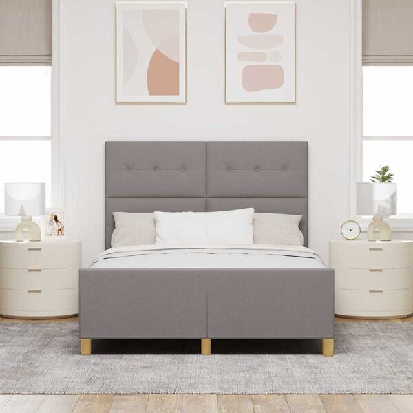 vidaXL Σκελετός Κρεβατιού με κεφαλάρι Taupe 160 x 200 cm ύφασμα
