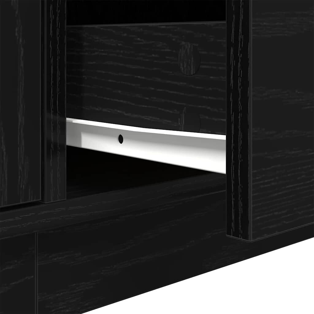 vidaXL Έπιπλο Τηλεόρασης με LED Μαύρη βελανιδιά 193,5x41x50 εκ.