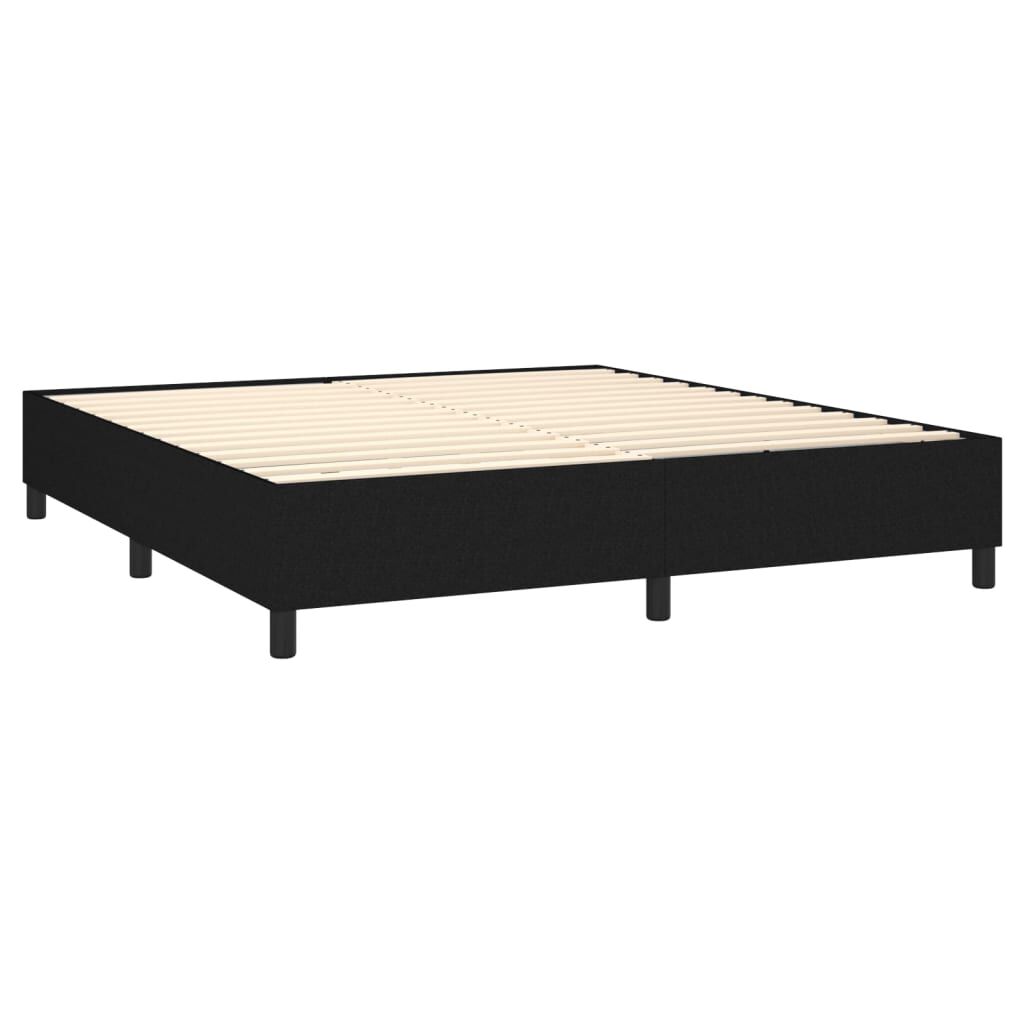 vidaXL Κρεβάτι Boxspring με Στρώμα Μαύρο 160x200 εκ. Υφασμάτινο