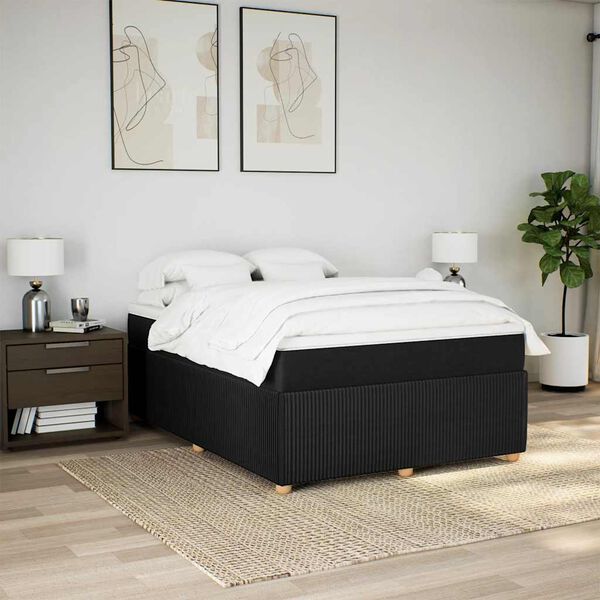 vidaXL &Kappa;&rho;&epsilon;&beta;ά&tau;&iota; Boxspring &mu;&epsilon; &Sigma;&tau;&rho;ώ&mu;&alpha; &Mu;&alpha;ύ&rho;&omicron; 140x200 &epsilon;&kappa;. &Upsilon;&phi;&alpha;&sigma;&mu;ά&tau;&iota;&nu;&omicron;