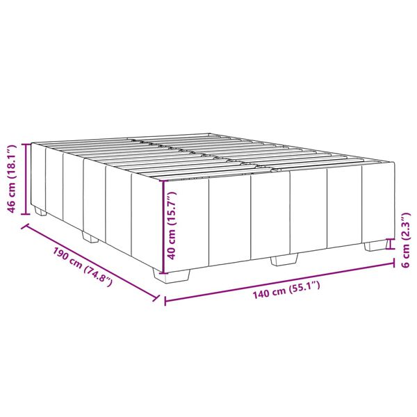 vidaXL Σκελετός Κρεβατιού Χωρίς Στρώμα Μαύρο 140x190 εκ. Υφασμάτινο