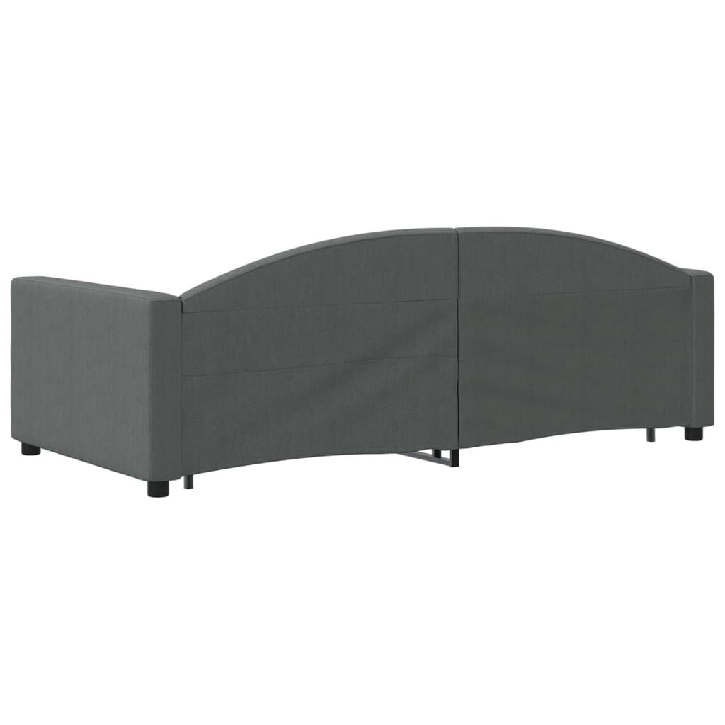 vidaXL Καναπές Κρεβάτι Συρόμενος Σκούρο Γκρι 90x190 εκ Ύφασμα Συρτάρια