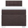 vidaXL Κρεβάτι Boxspring με Στρώμα Σκούρο Καφέ 100x200 εκ. Υφασμάτινο