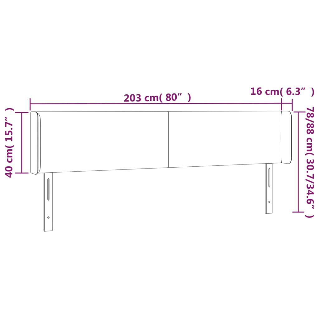 vidaXL Κεφαλάρι με Πτερύγια Κρεμ 203x16x78/88 εκ. Υφασμάτινο