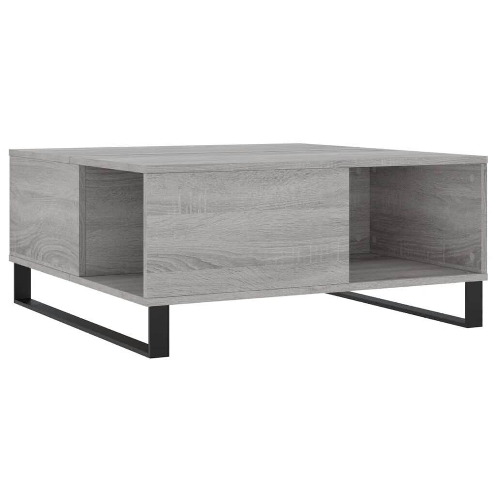 vidaXL Τραπεζάκι Σαλονιού Γκρι Sonoma 80x80x36,5εκ. Επεξεργασμένο Ξύλο