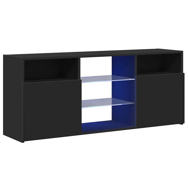 vidaXL Έπιπλο Τηλεόρασης με LED Μαύρο 120x35x15,5 εκ.