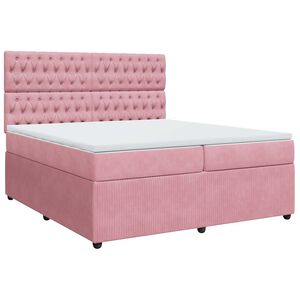 vidaXL &Kappa;&rho;&epsilon;&beta;ά&tau;&iota; Boxspring &mu;&epsilon; &Sigma;&tau;&rho;ώ&mu;&alpha; &Rho;&omicron;&zeta; 200x200 &epsilon;&kappa;. &Beta;&epsilon;&lambda;&omicron;ύ&delta;&iota;&nu;&omicron;