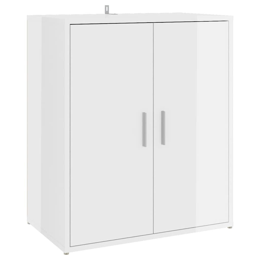 vidaXL Παπουτσοθήκη Γυαλιστερό Λευκό 60 x 35 x 70 εκ. από Επεξ. Ξύλο