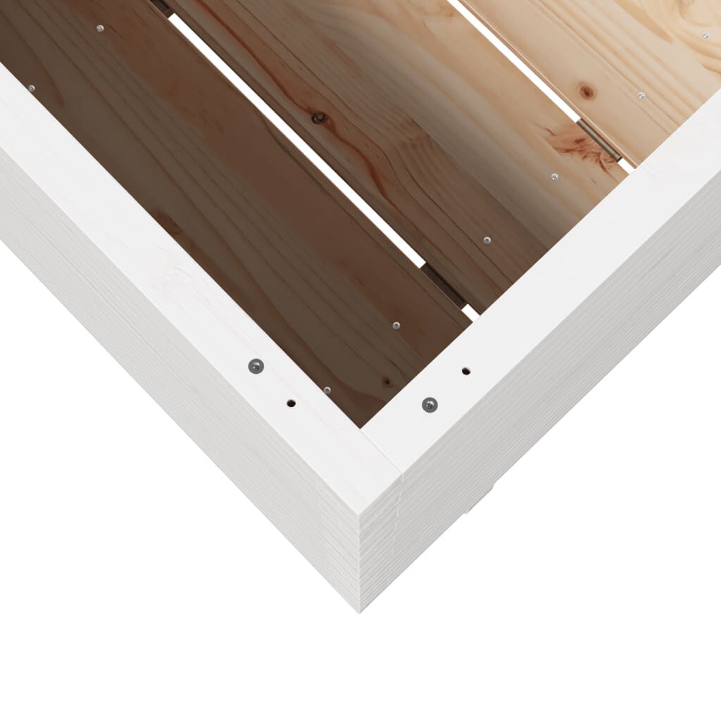 vidaXL Ζαρντινιέρα Κήπου Λευκή 110x40x72 εκ. από Μασίφ Ξύλο Πεύκου