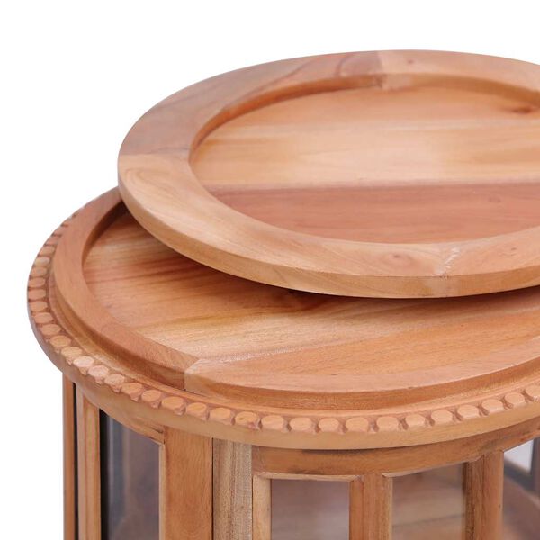vidaXL Τραπεζάκι Βιτρίνα Φυσικό Χρώμα 50 x 50 x 76 εκ. από Μασίφ Μαόνι