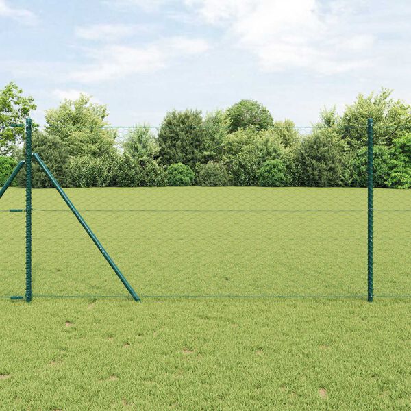 vidaXL Εξαγωνικός φράχτης Πράσινο 1.4 x 50 m Ατσάλι