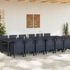 vidaXL Σέτ φαγητού για κήπο 13 pcs Ανθρακί Rattan Polt