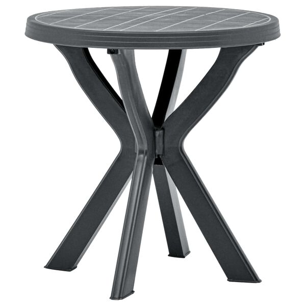 vidaXL Τραπέζι Bistro Ανθρακί Ø70 εκ. Πλαστικό