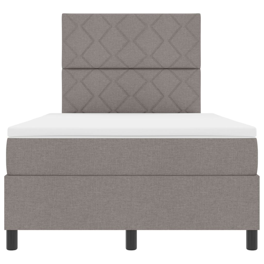 vidaXL Κρεβάτι Box Spring με Στρώμα Beige Μικρού Διπλού Υφάσματος