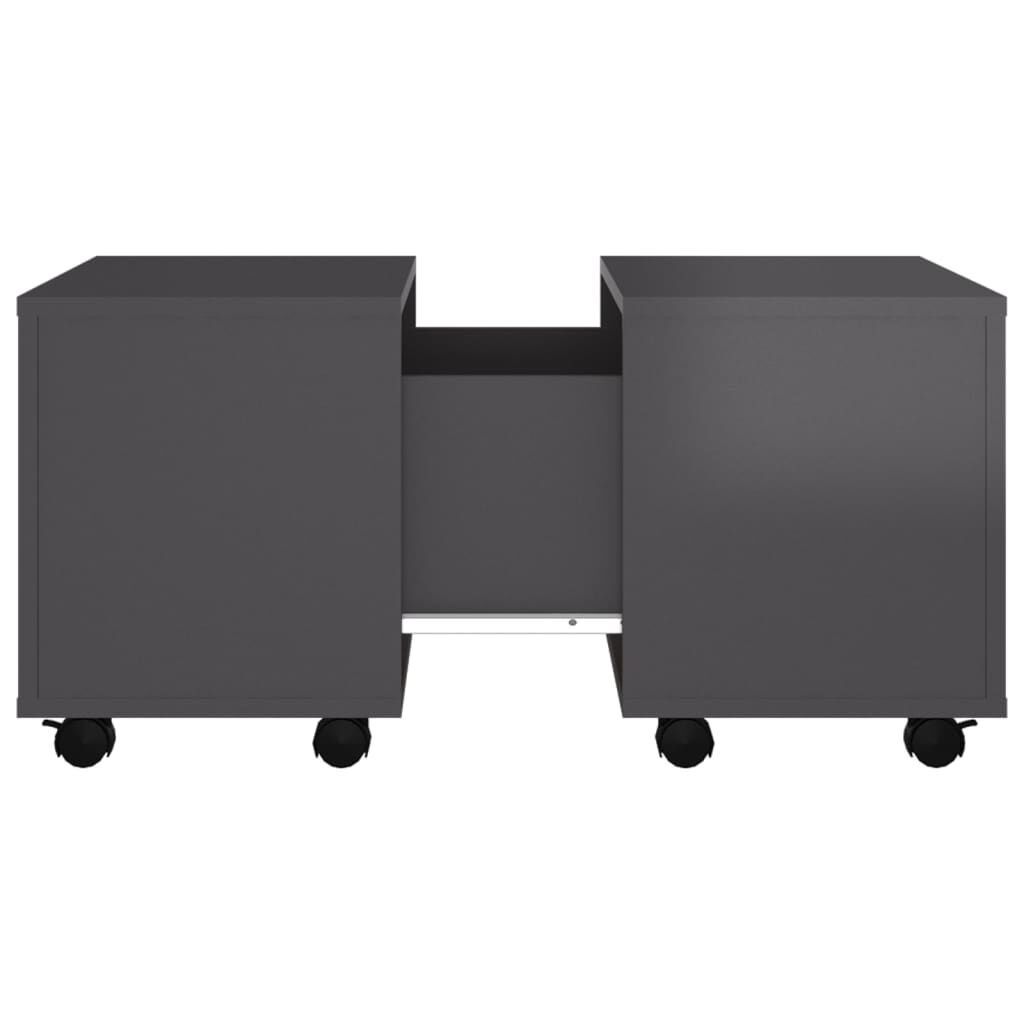 vidaXL Τραπεζάκι Σαλονιού Γυαλιστερό Γκρι 60 x 60 x 38 εκ. Επεξ. Ξύλο