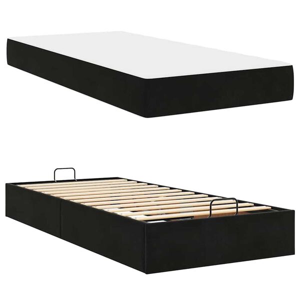 vidaXL Σκελετός Κρεβατιού με στρώμα Μαύρο 80 x 200 cm Βελούδο