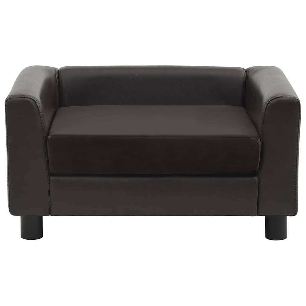 vidaXL Καναπές-Κρεβάτι Σκύλου Καφέ 60x43x30 εκ. Βελουτέ/Συνθετ. Δέρμα