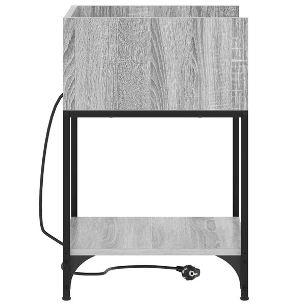 vidaXL Κουτιά Κρεβατοκάμαρας με ράφι 2 pcs Γκρι sonoma 40 x 40 x 61 εκ
