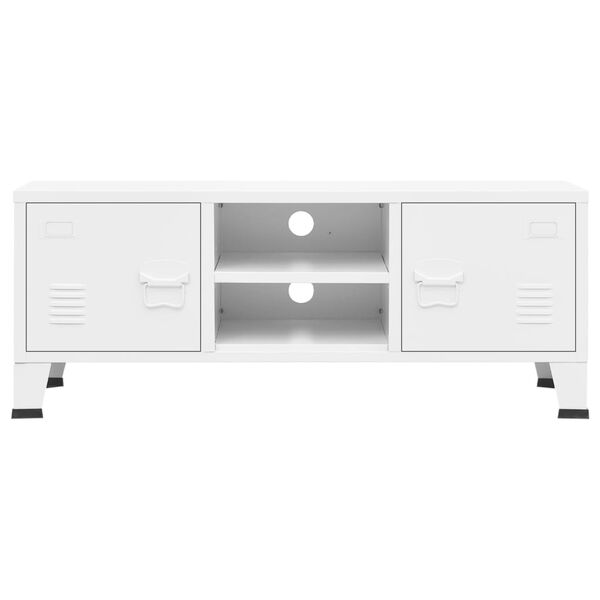 vidaXL Έπιπλο Τηλεόρασης Βιομηχανικό Λευκό 105 x 35 x 42 εκ. Μεταλλικό