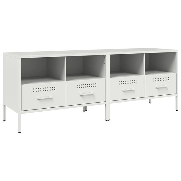 vidaXL Έπιπλα Τηλεόρασης 2 τεμ. Λευκό 68x39x50,5 εκ. από Χάλυβα