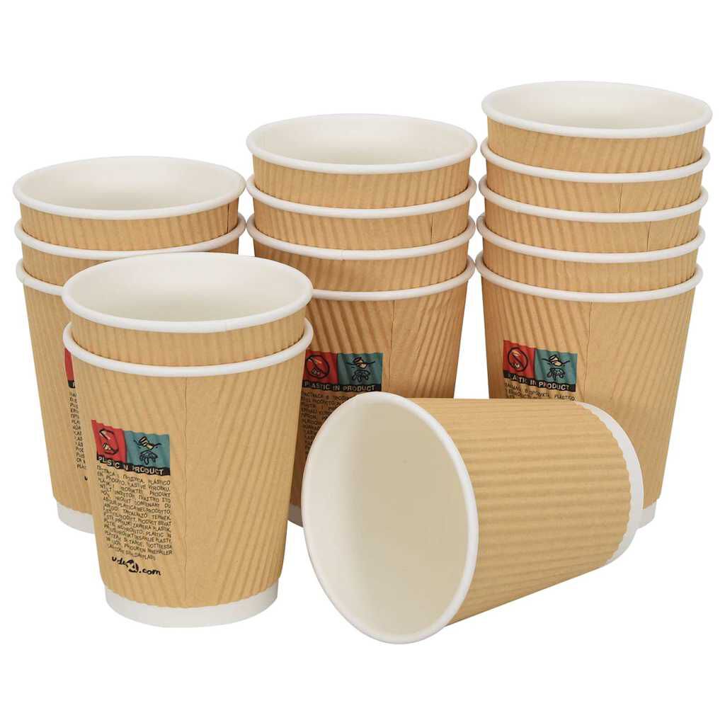vidaXL Χάρτινα ποτήρια καφέ 500 τεμάχια 8oz 200ml καφέ