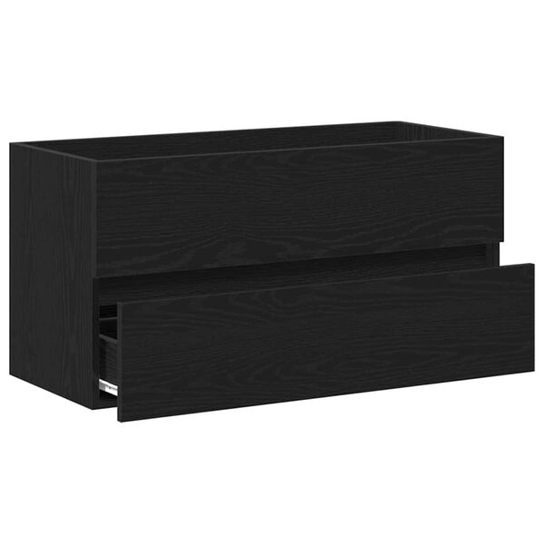 vidaXL Ντουλάπι Νεροχύτη με συρτάρι Μαύρη Οξυά 90 x 38.5 x 45 cm
