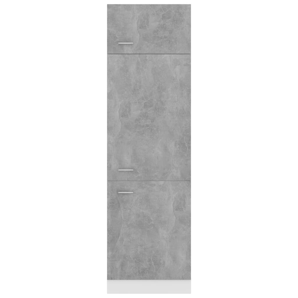 vidaXL Ντουλάπι Ψυγείου Γκρι Σκυροδέματος 60x57x207 εκ. Επεξ. Ξύλο