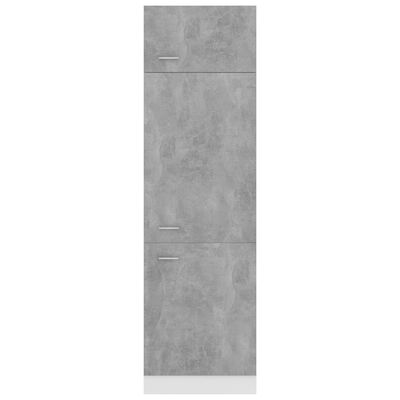 vidaXL Ντουλάπι Ψυγείου Γκρι Σκυροδέματος 60x57x207 εκ. Επεξ. Ξύλο