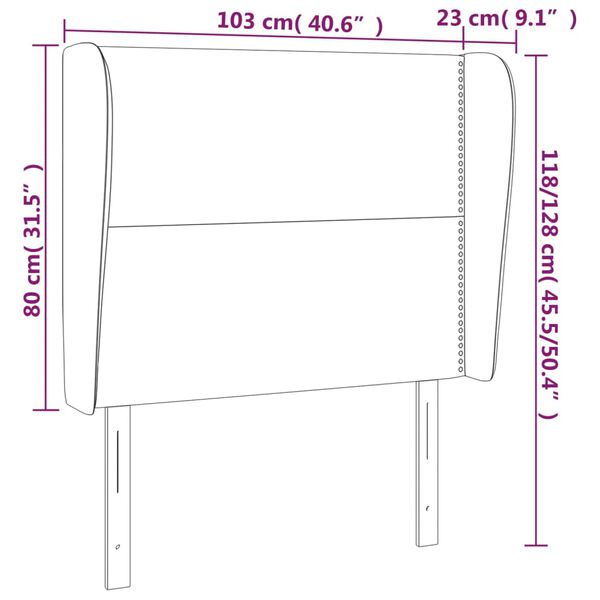 vidaXL Κεφαλάρι με Πτερύγια Taupe 103x23x118/128 εκ. Υφασμάτινο