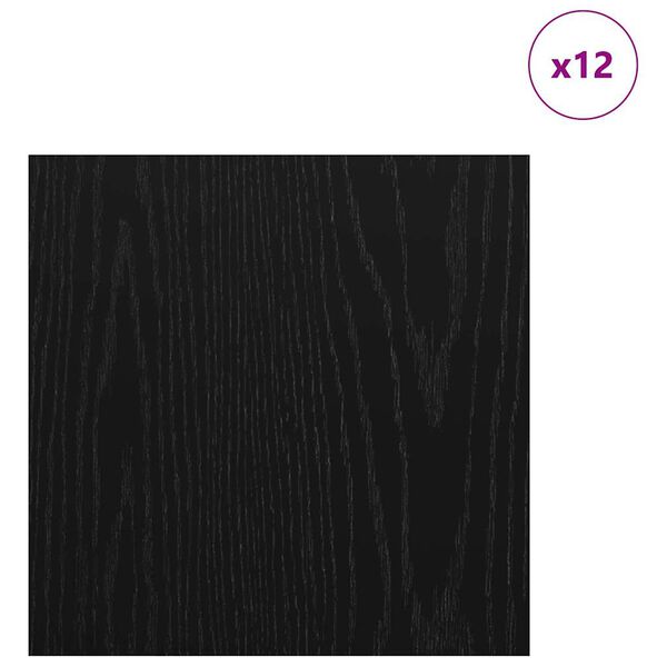 vidaXL Πίνακες Διακόσμησης 12 pcs Μαύρη δρυς 30 x 30 x 0.3 εκ