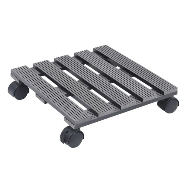 vidaXL Βάσεις για Γλάστρες με Ρόδες 2 τεμ. Γκρι 30x30x7,5 εκ. από WPC