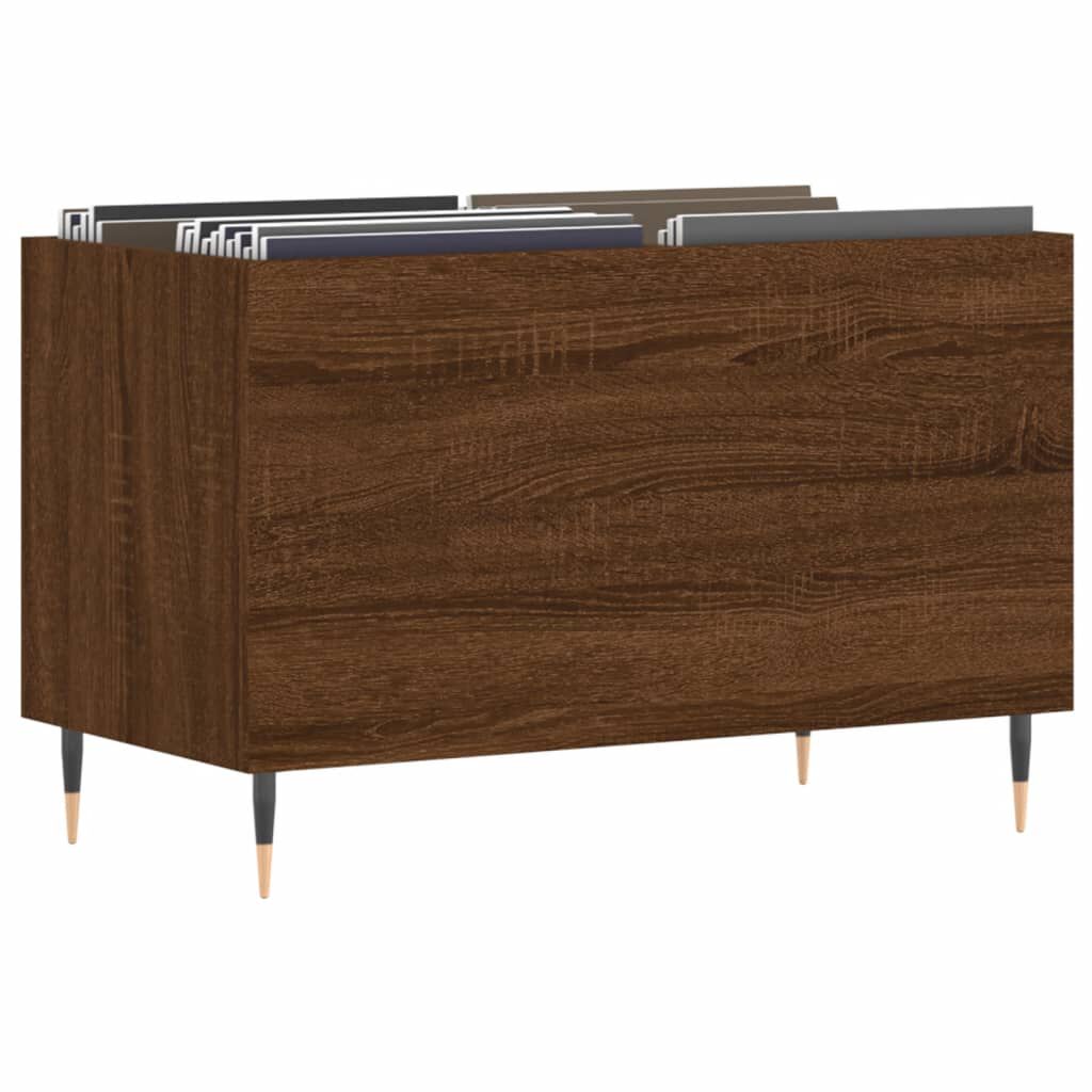 vidaXL Δισκοθήκη Καφέ Δρυς 74,5 x 38 x 48 εκ. από Επεξεργασμένο Ξύλο