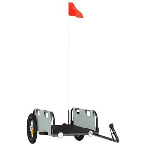 vidaXL Τρέιλερ Ποδηλάτου Γκρι Ύφασμα Oxford/Σίδηρος