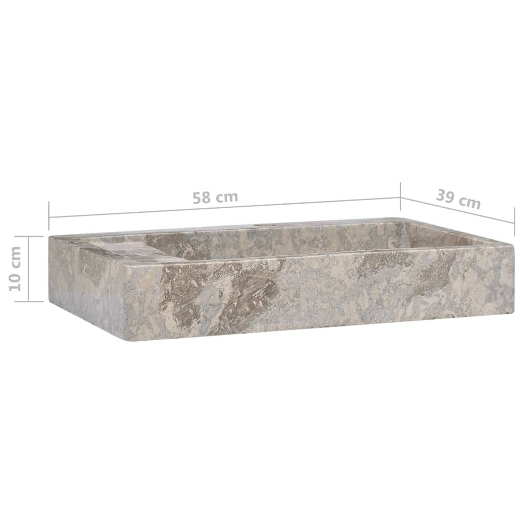 vidaXL Νιπτήρας Γκρι 58 x 39 x 10 εκ. Μαρμάρινος