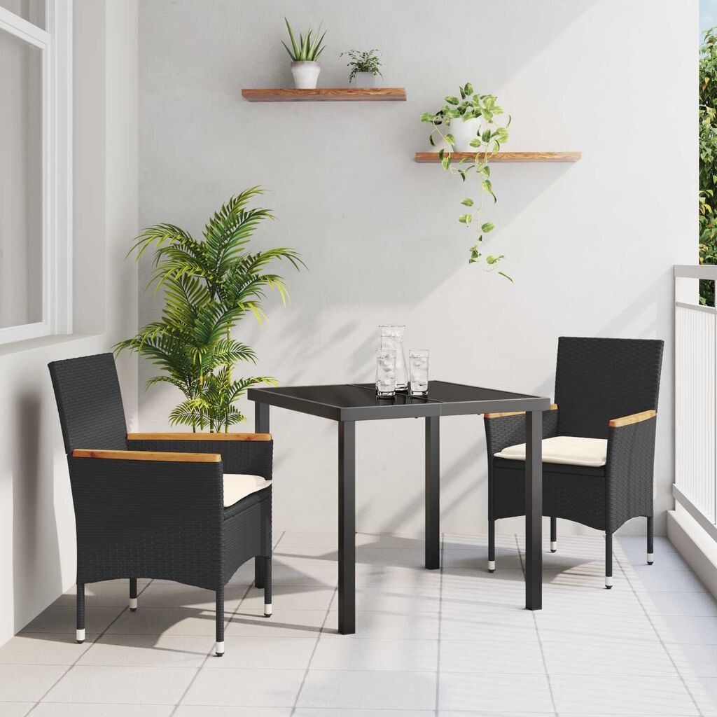 vidaXL Σέτ φαγητού για κήπο με μαξιλάρι 5 pcs Γκρι Πολυ ράταν