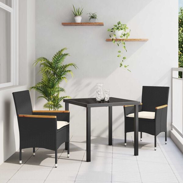 vidaXL Σέτ φαγητού για κήπο με μαξιλάρι 5 pcs Γκρι Πολυ ράταν