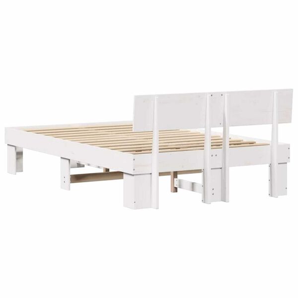 vidaXL Σκελετός Κρεβατιού Λευκό 120 x 190 cm Μασίφ ξύλο πεύκου