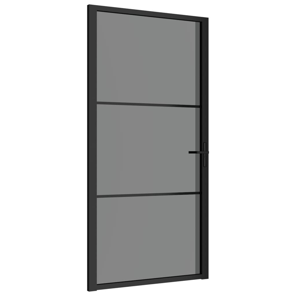 vidaXL Εσωτερική Πόρτα 102,5x201,5 εκ. Μαύρο ESG Γυαλί και Αλουμίνιο
